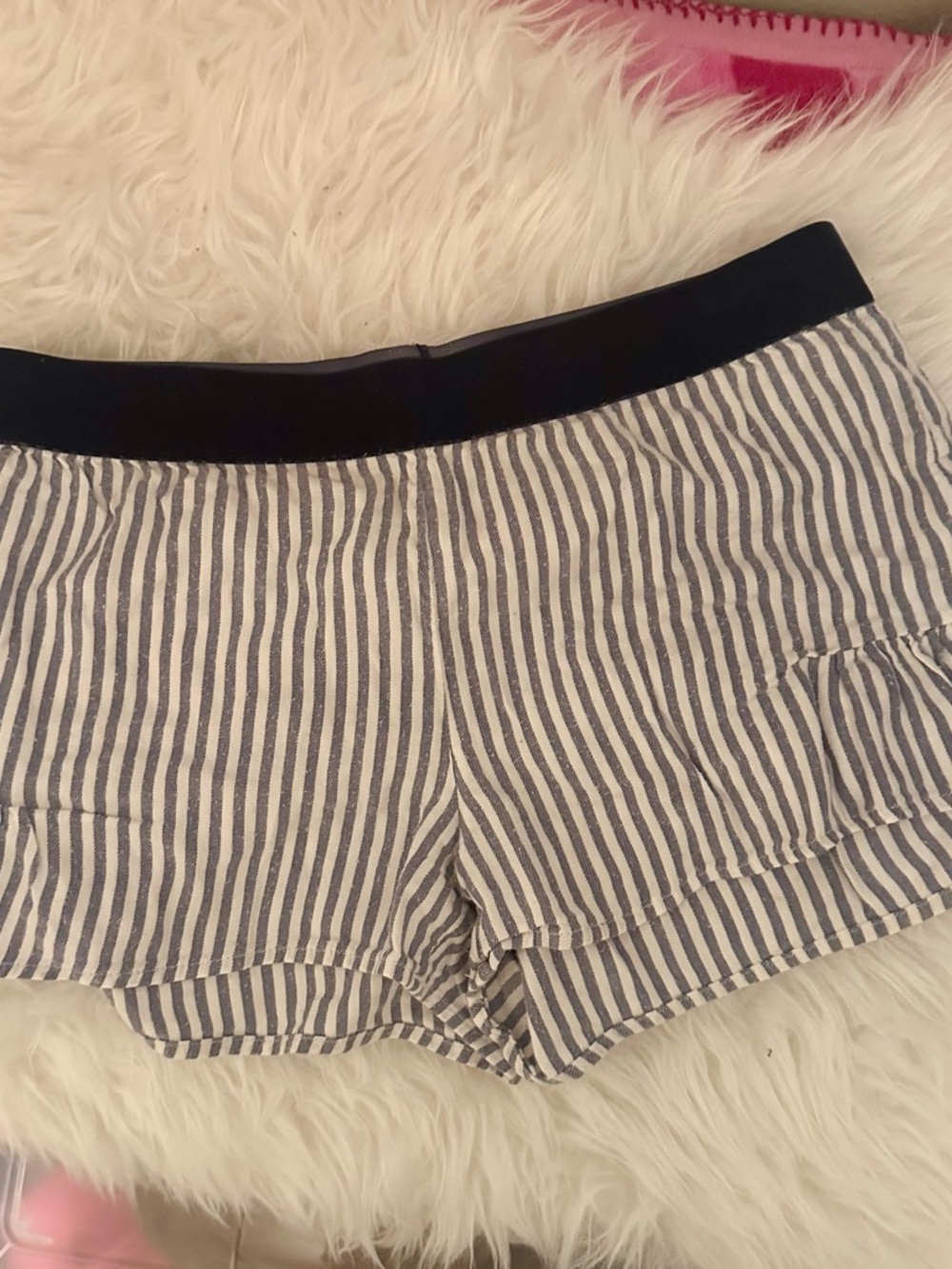 Aerie striped ruffle PJ/lounge short - 💙🤍